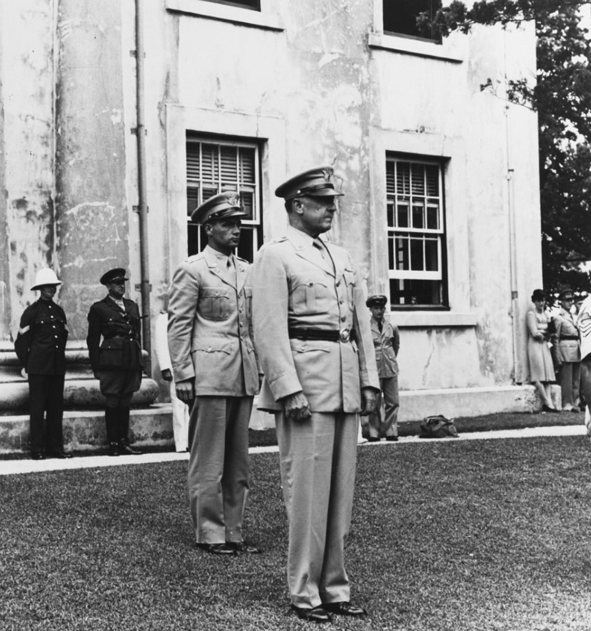 Brigadier General Jones during  Septemer 1944 visit by US Admiral