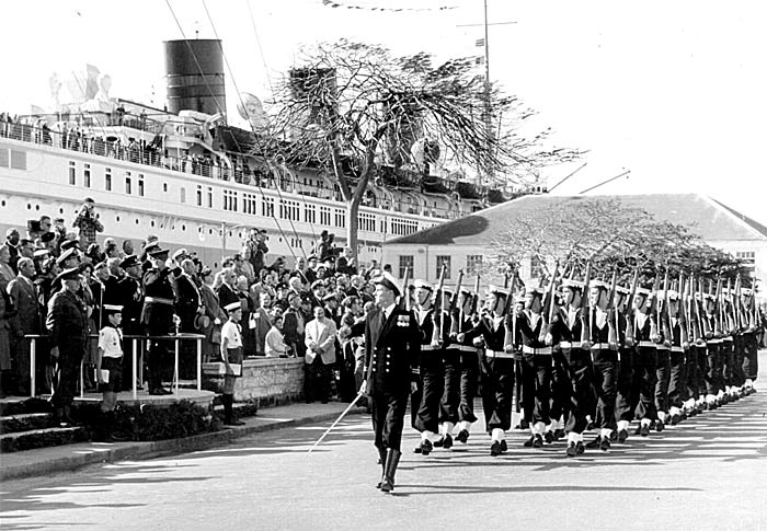 Queen of Bermuda 1952 marchpast for Queen's birthday