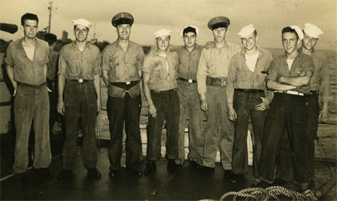 captured U505 towed to Bermuda by this boarding party